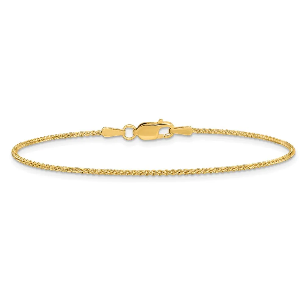 1.25mm Solid Spiga Chain Bracelet in 14k Yellow Gold, 6 Inch