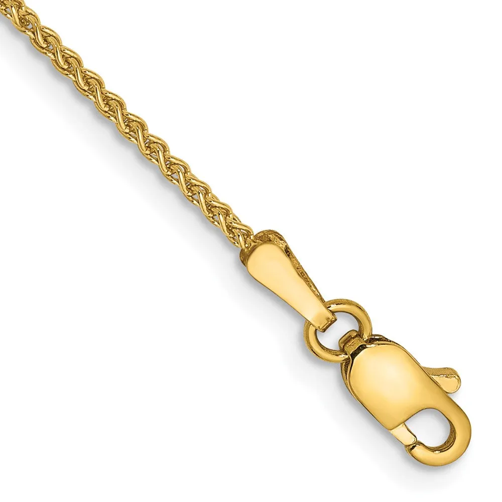 1.25mm Solid Spiga Chain Bracelet in 14k Yellow Gold, 6 Inch