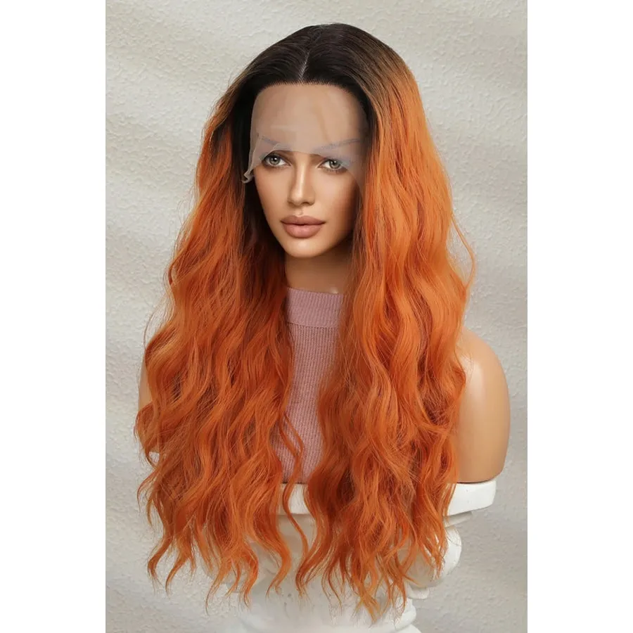 13*2" Lace Front Wigs Synthetic Long Wave 24" 150% Density