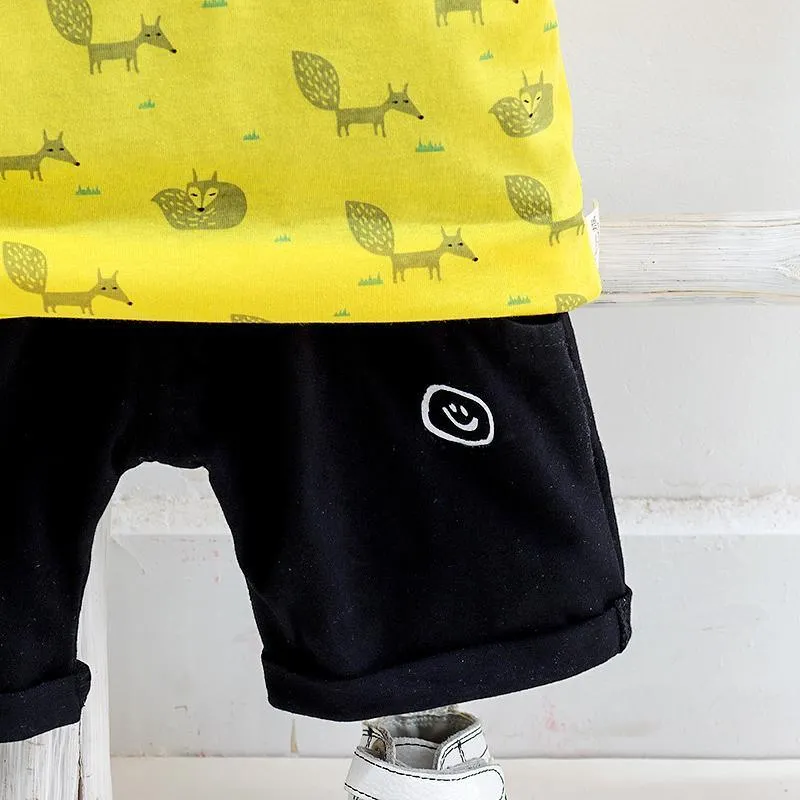 2-piece Animal Pattern T-shirt & Shorts for Children Boy