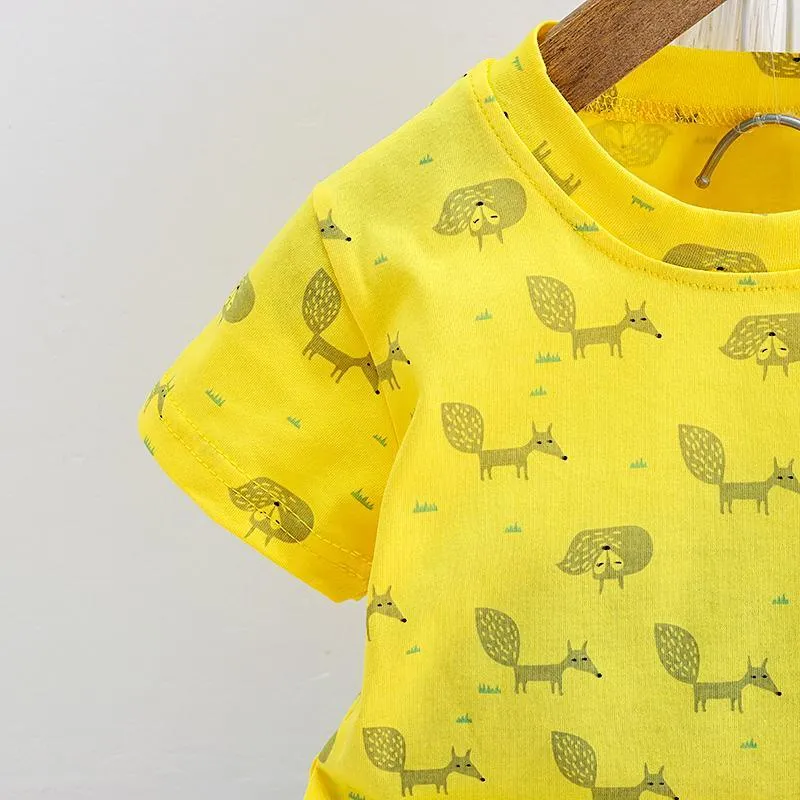 2-piece Animal Pattern T-shirt & Shorts for Children Boy