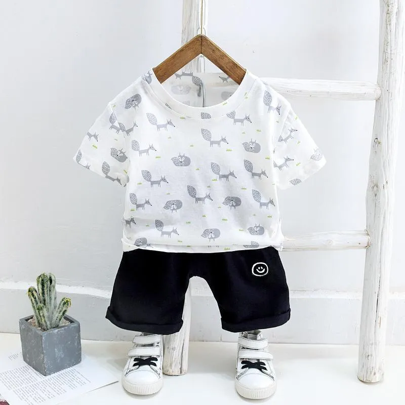 2-piece Animal Pattern T-shirt & Shorts for Children Boy