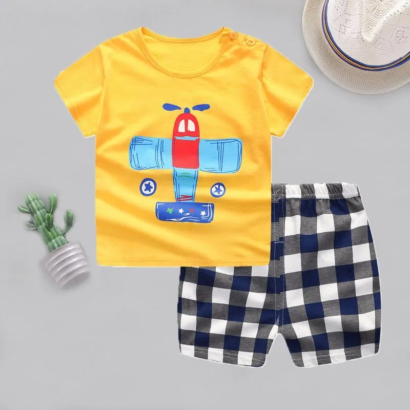 2-piece Cartoon Design T-shirt & Shorts for Children Boy