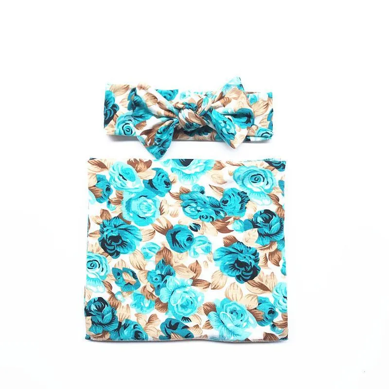 2-Piece Floral Wrapping Towel and Headband Set