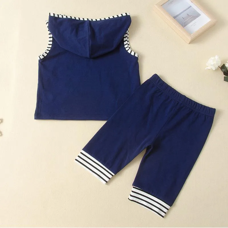 2-piece Stripes Pattern T-shirt & Shorts for Children Boy