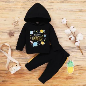 2-piece Universe Pattern Hoodie and Pants Set Wholesale children's clothing