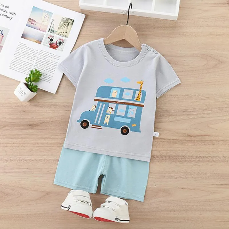 2pcs Cute Cartoon Print T-shirt and Pants