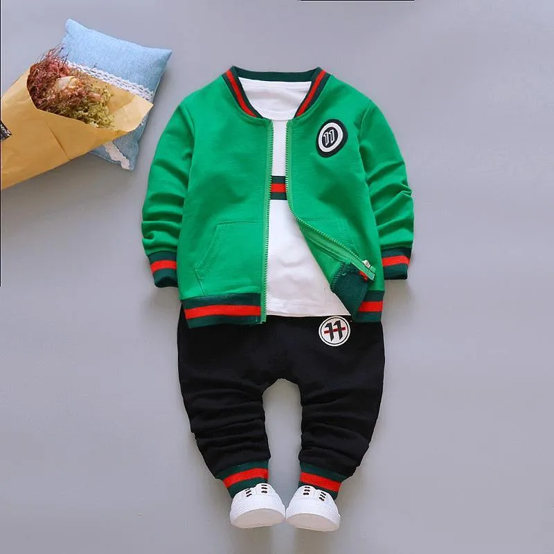 3-piece Sporty Coat & Sweatshirts & Pants for Toddler Boy Children's clothing wholesale