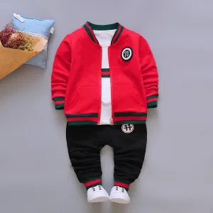 3-piece Sporty Coat & Sweatshirts & Pants for Toddler Boy Children's clothing wholesale