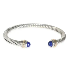 5 mm Cable Classic Lapis Cuff in 14k Yellow Gold/Sterling Silver