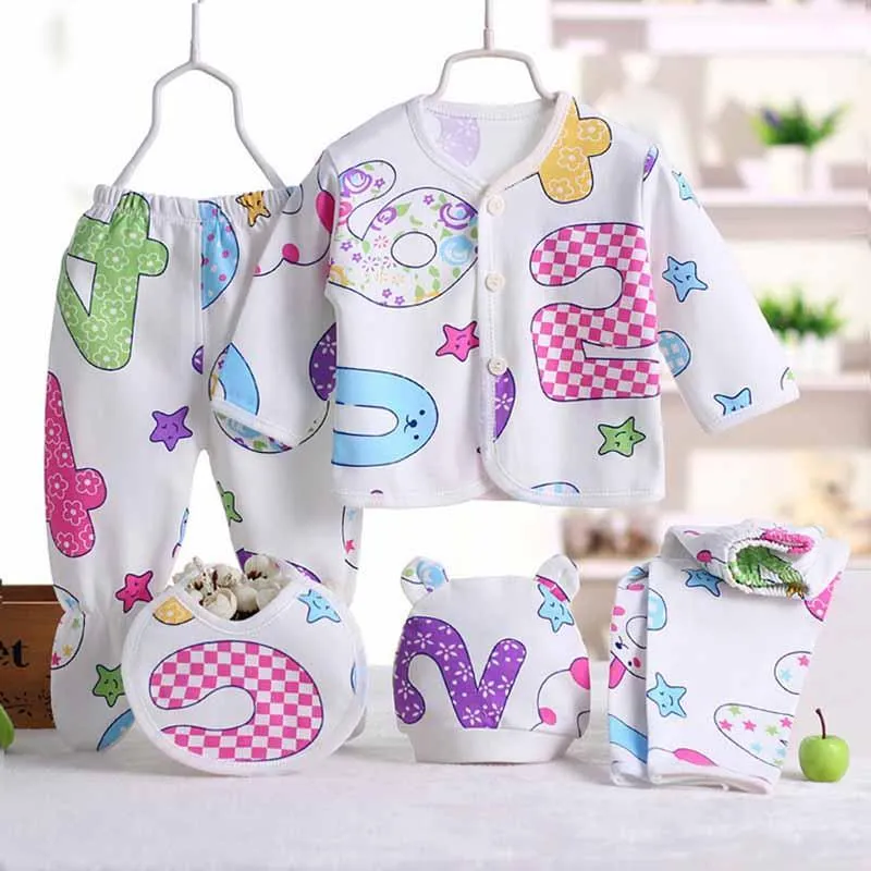 5-piece Cotton Pattern Pajamas Set for Baby Wholesale children's clothing