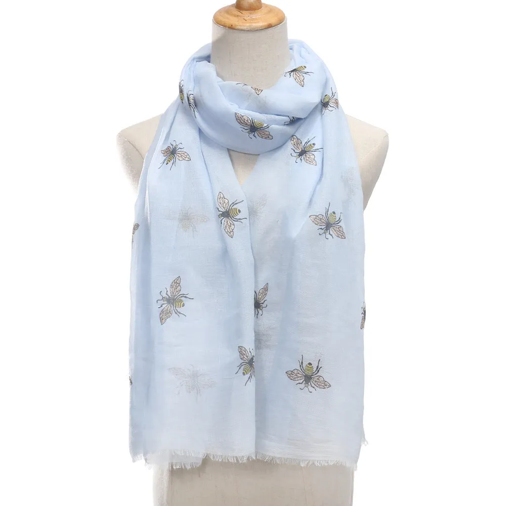 Bee print warm autumn and winter ladies scarf scarf travel sun protection shawl