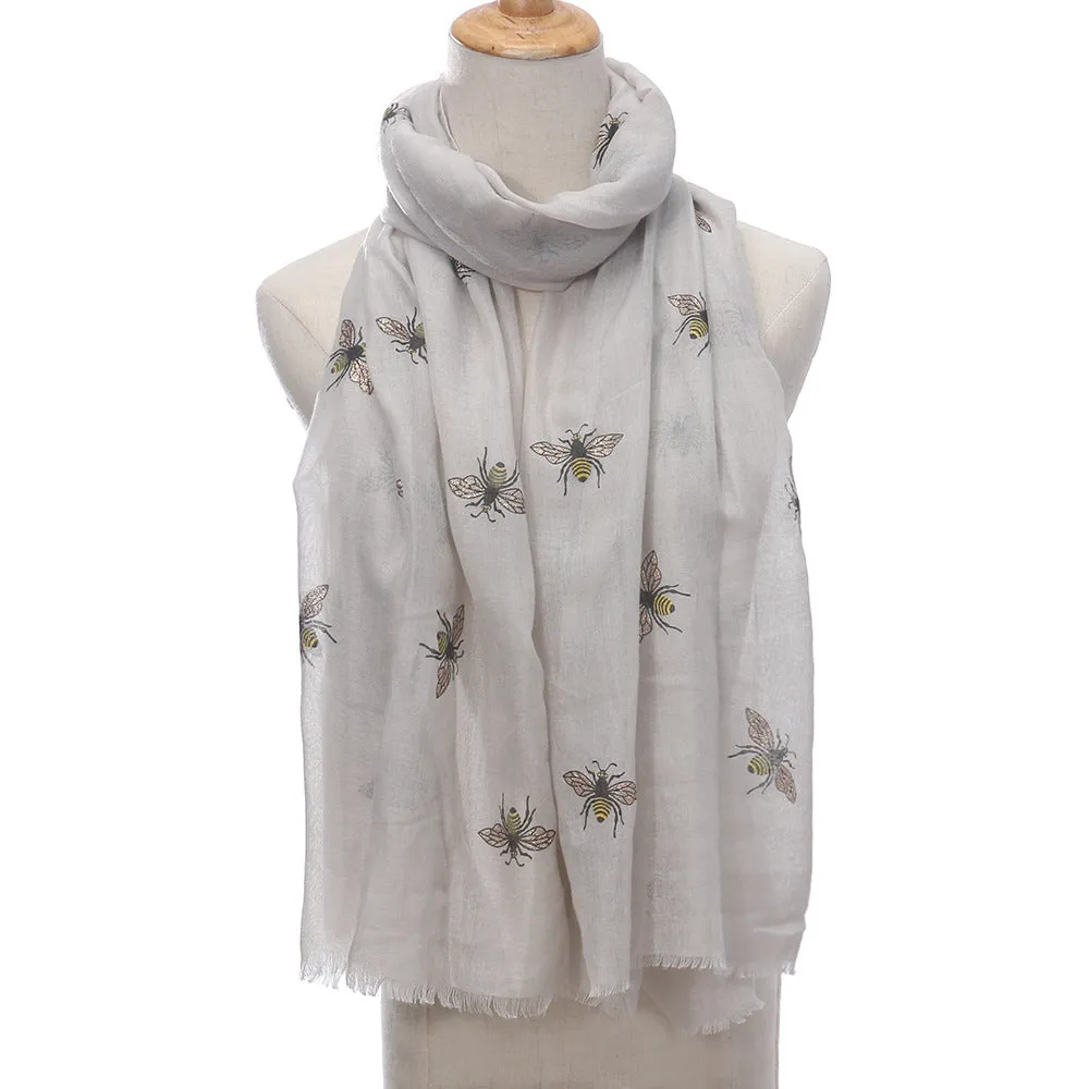 Bee print warm autumn and winter ladies scarf scarf travel sun protection shawl