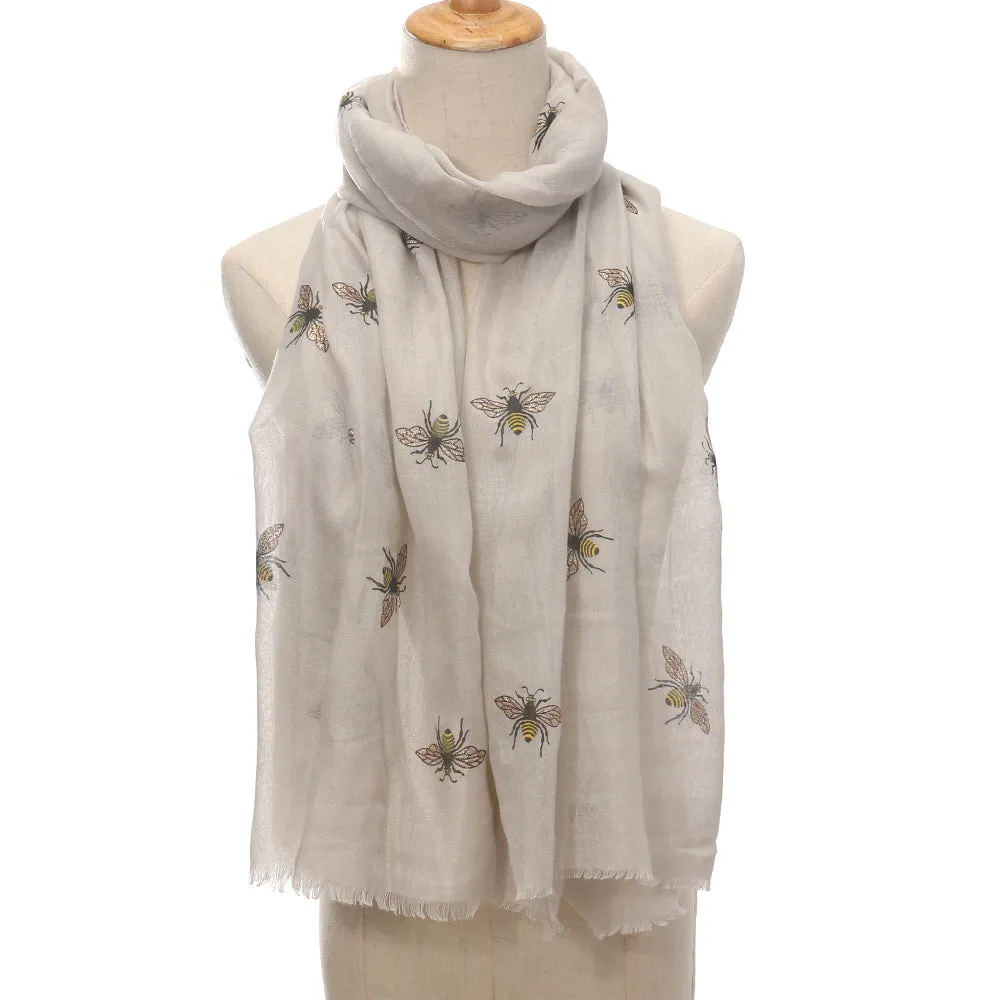 Bee print warm autumn and winter ladies scarf scarf travel sun protection shawl