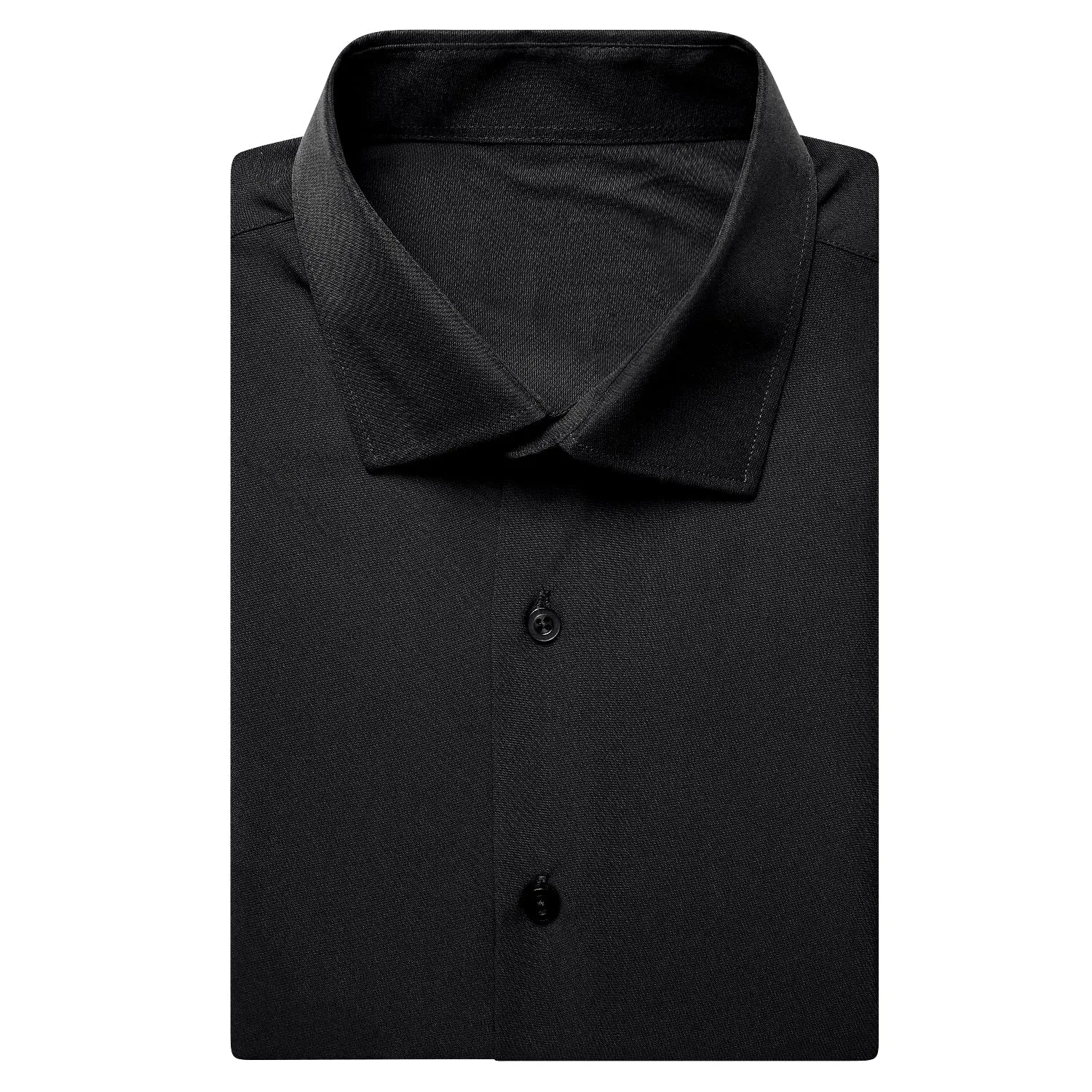 Black Solid Men's Short Sleeve Shirt