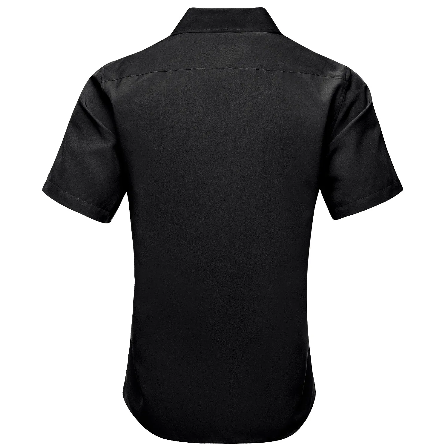 Black Solid Men's Short Sleeve Shirt