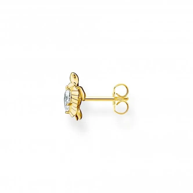 Charming Gold Plated Turtle Single Earring H2235-414-14