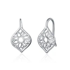 Charming Sterling Silver Flower cut Earrings for Women Teens or gifting