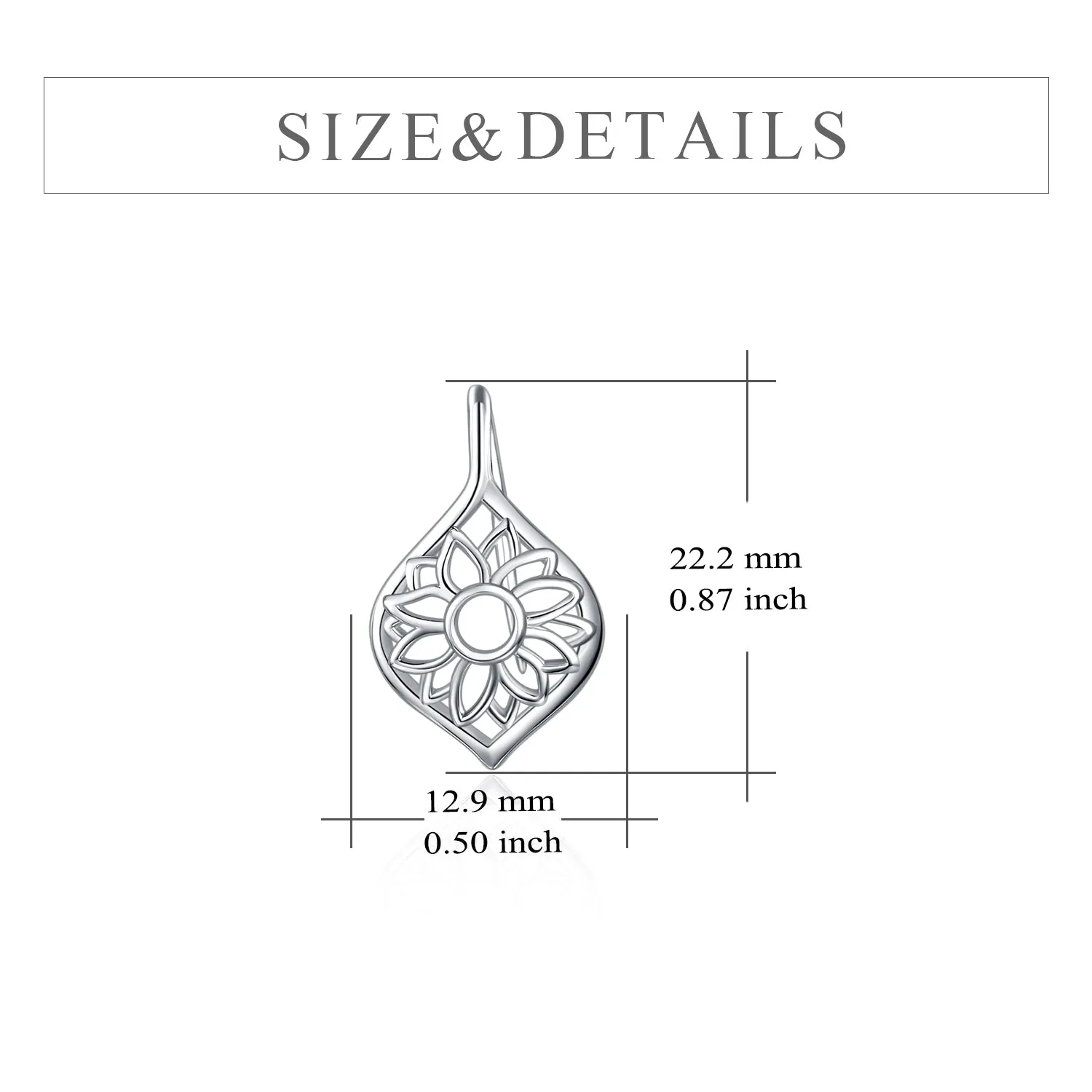 Charming Sterling Silver Flower cut Earrings for Women Teens or gifting