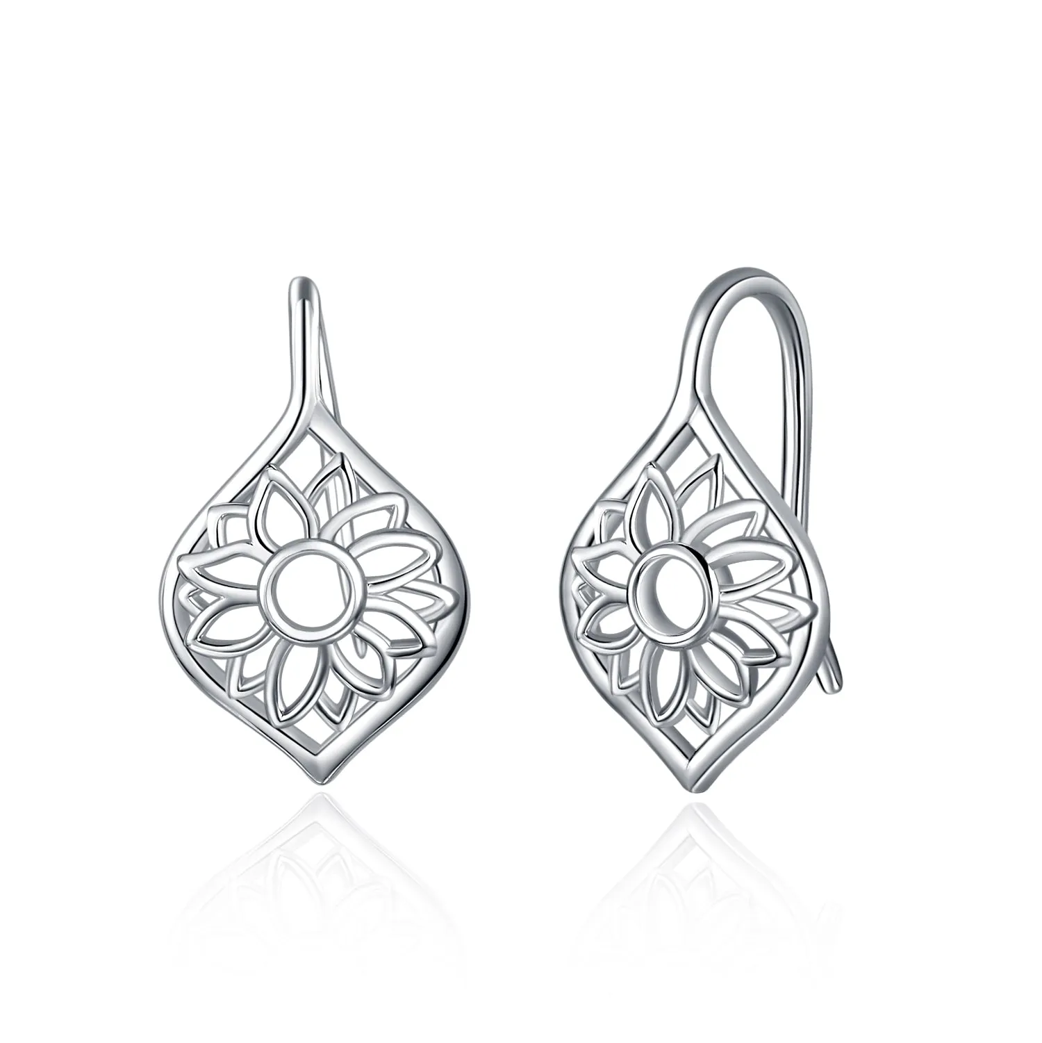 Charming Sterling Silver Flower cut Earrings for Women Teens or gifting