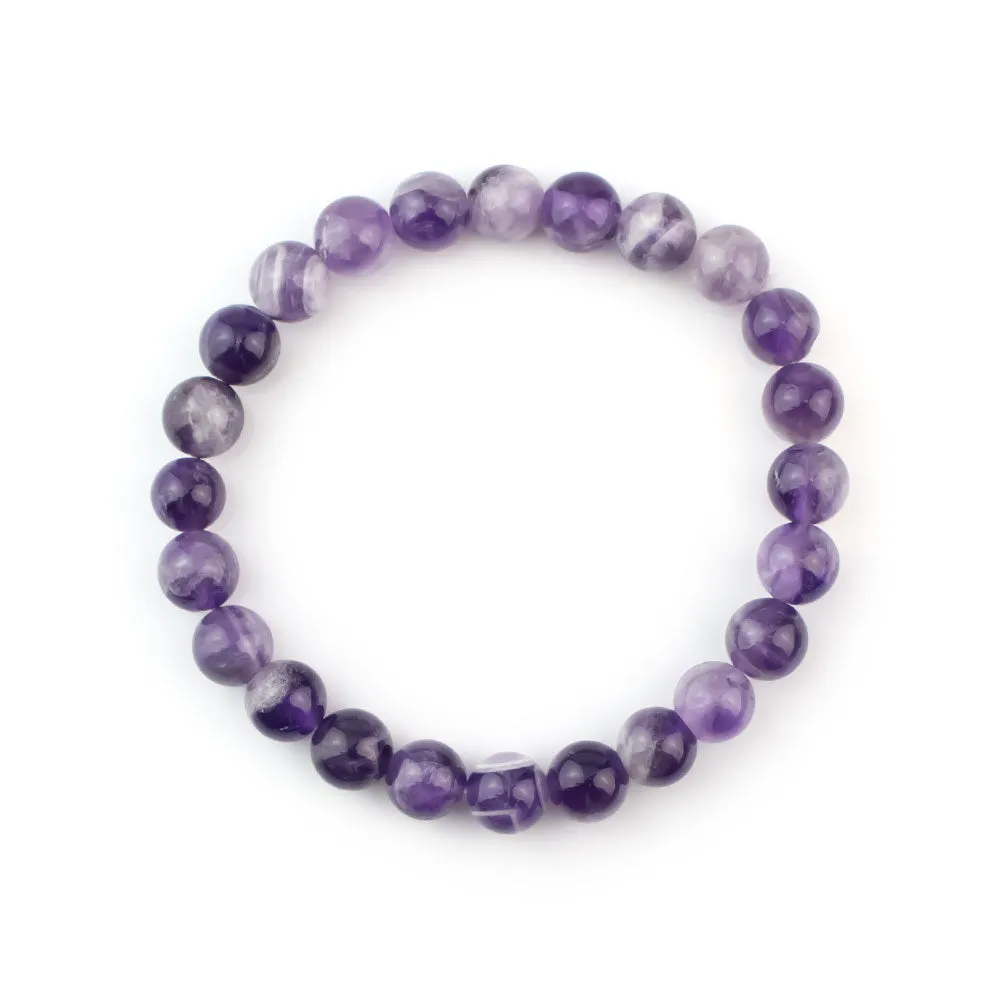 Chevron Amethyst Beaded Bracelet