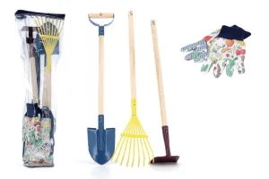 Children's Garden Tool Set (Rake, Hoe, Shovel, and Gloves)