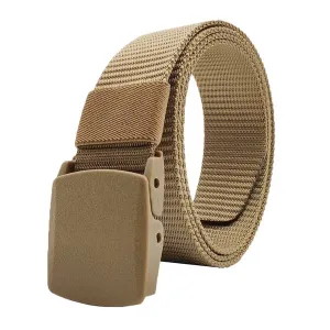 Classy Men Camel Web Belt With Plastic Buckle