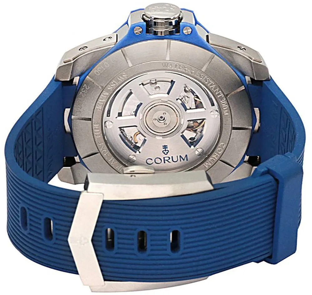 Corum Admiral's Cup AC-One 45 Tides Automatic Moonphase Titanium Blue Rubber Mens Watch Date 277.101.04/F373 AB12