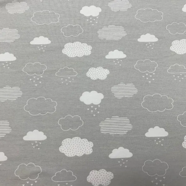 Cotton Jersey - Clouds Grey - £8.00 Per Metre - Sold By Half Metre