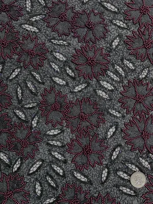 Dark Grey Sequin & Beads On Silk Chiffon JEC-114-11 Fabric