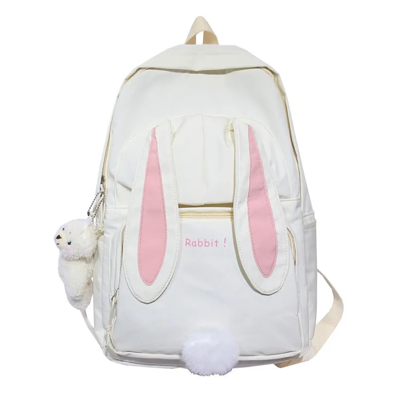 deanwangkt  Cute Rabbit Young Girl School Backpack Female Large Capacity Kawaii Back Pack Mochila Pink Women Bagpack Nylon Cartoon Schoolbag