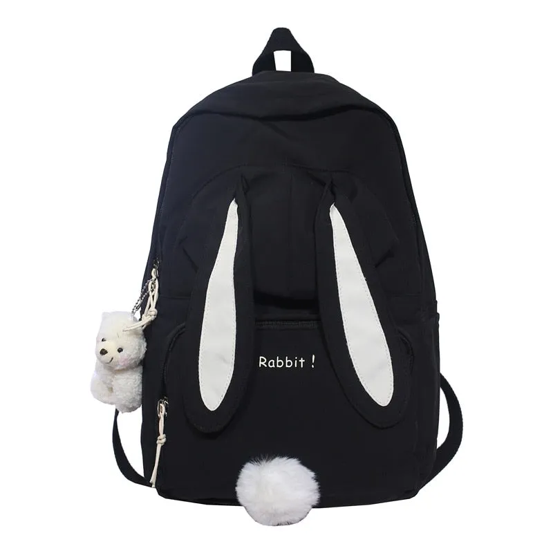 deanwangkt  Cute Rabbit Young Girl School Backpack Female Large Capacity Kawaii Back Pack Mochila Pink Women Bagpack Nylon Cartoon Schoolbag