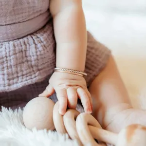 Distinctive - Rose Gold & Twisted Silver Baby Bangle Stack