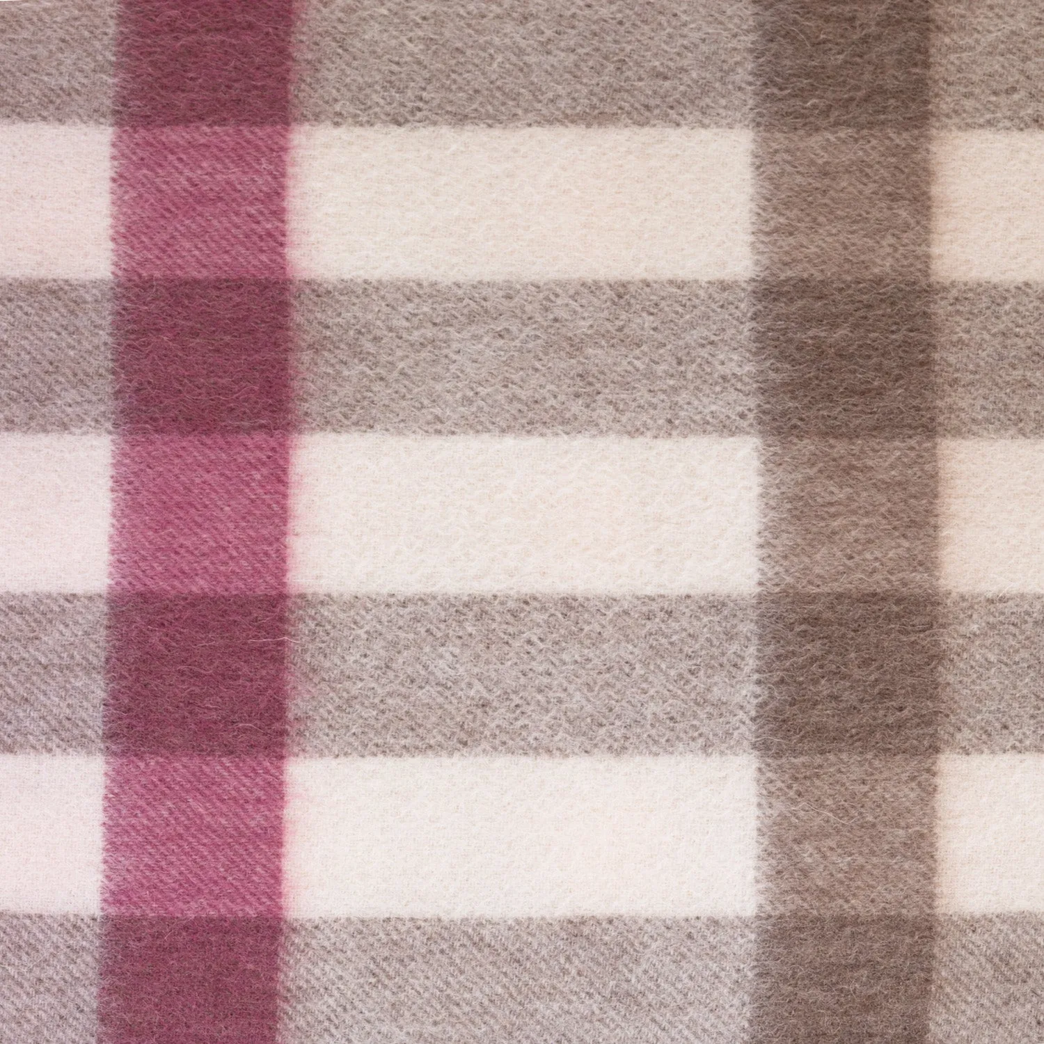 Edinburgh 100% Lambswool Scarf  Giant Chequer - Pink/Taupe