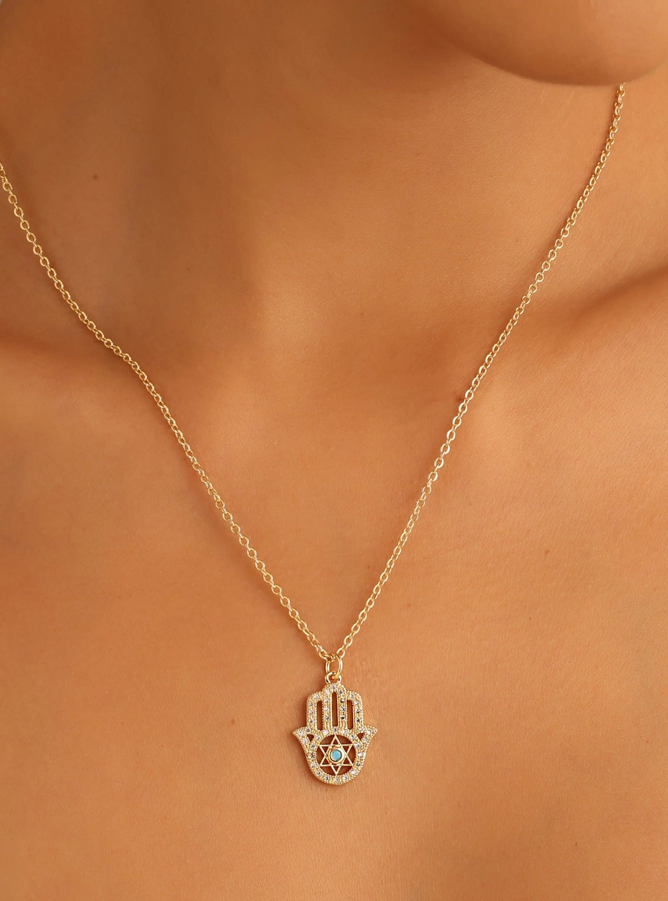 Elegant Hamsa Hand Necklace