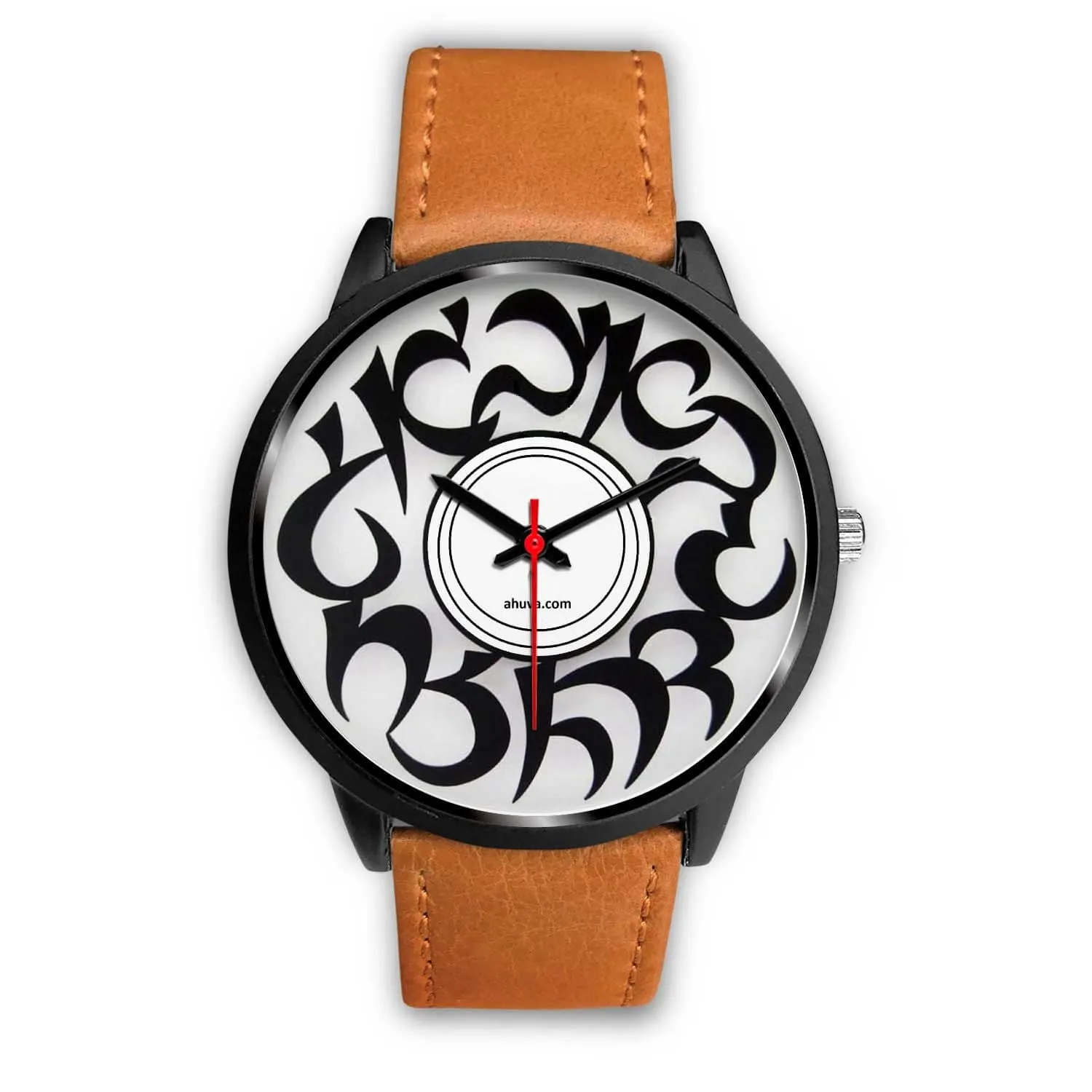 Elegant Hebrew Letters Watch Black