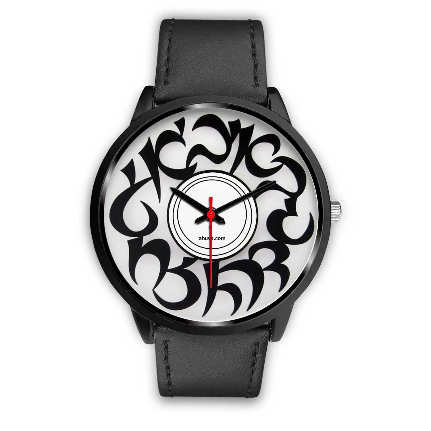 Elegant Hebrew Letters Watch Black