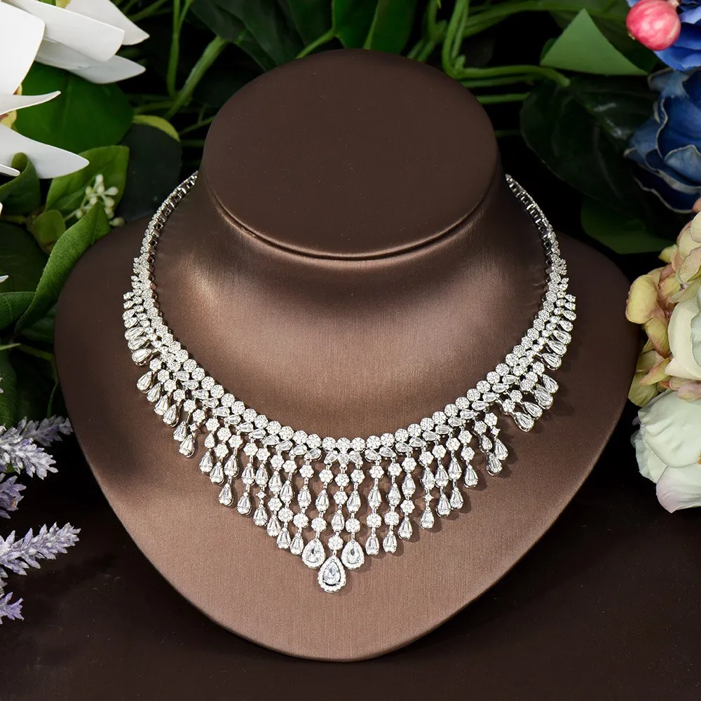 Elegant  Water Drop Bridal Necklace Set