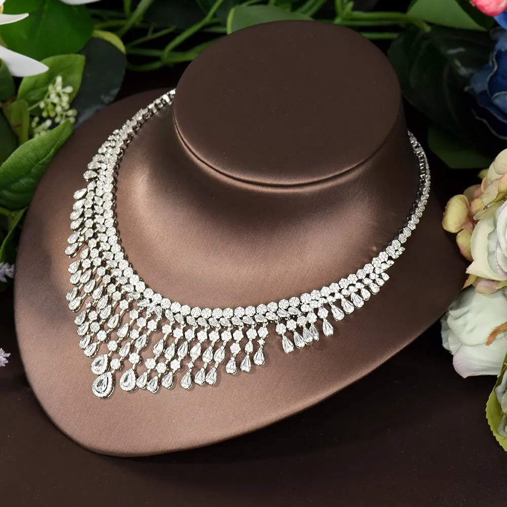 Elegant  Water Drop Bridal Necklace Set