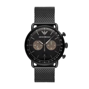 Emporio Armani Aviator Black Dial Men's Watch | AR11142