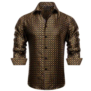 Golden Snow Christmas Black Novelty Men's Long Sleeve Shirt