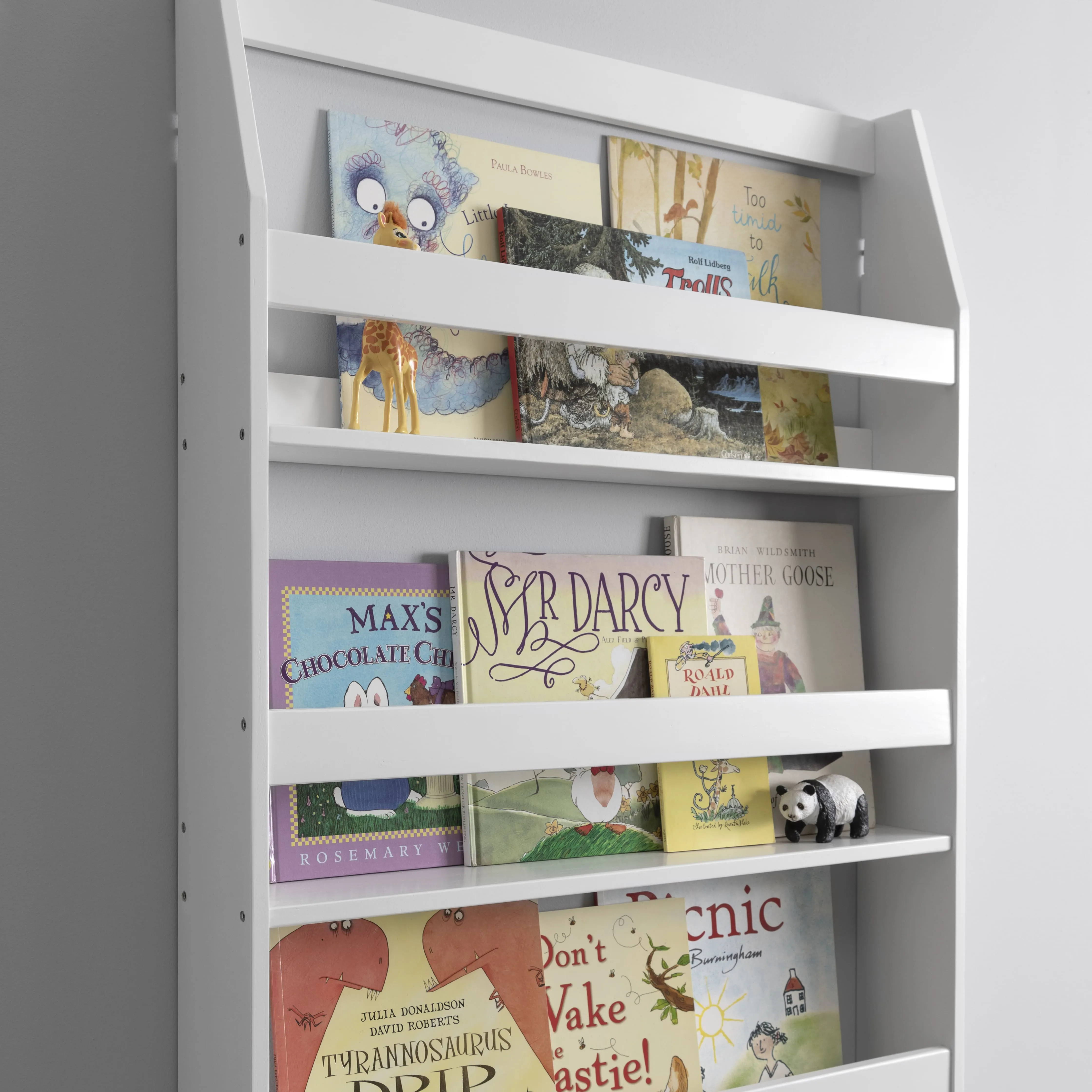 Hakan Display 4 Shelf Bookcase Wall Mounted in Classic White