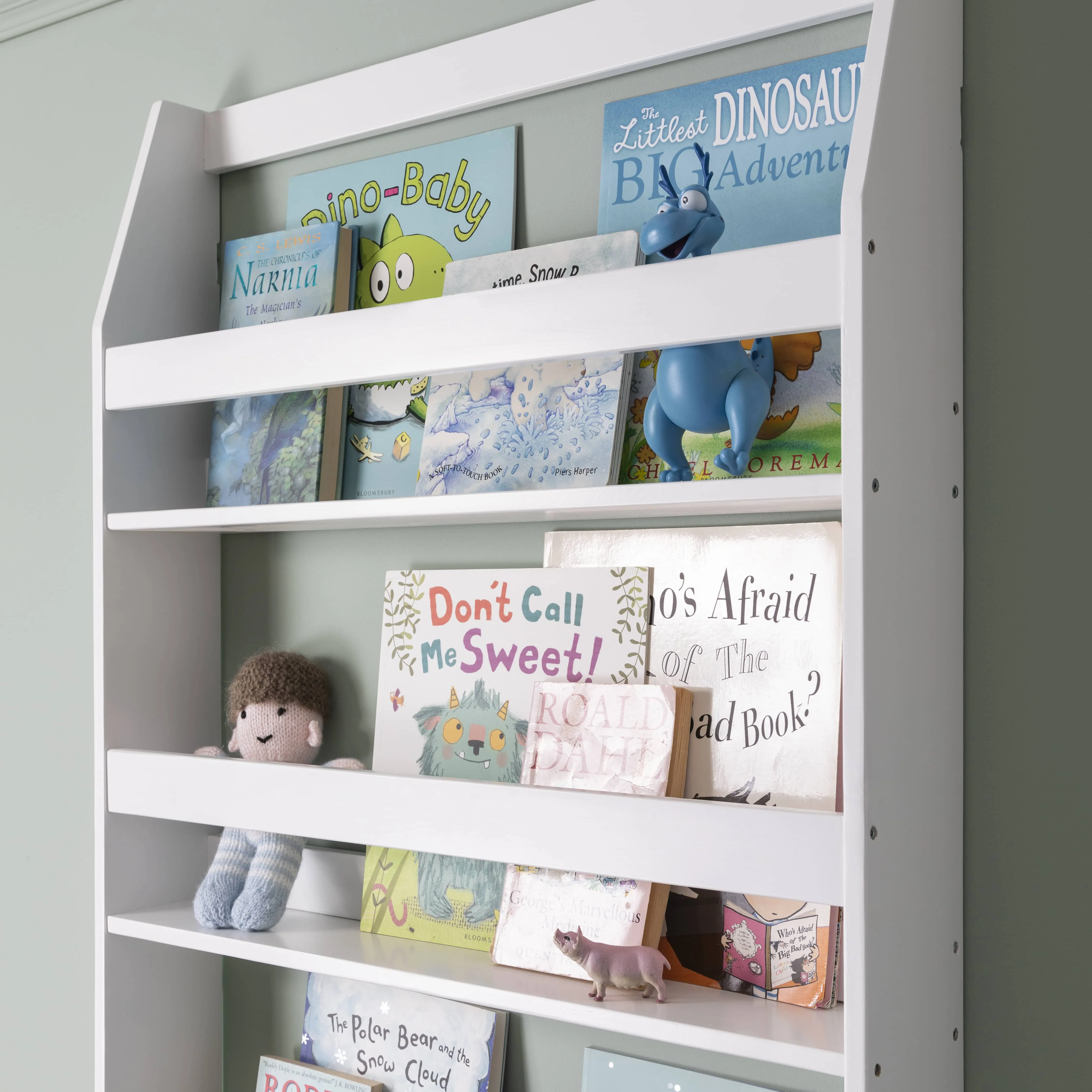 Hakan Display 4 Shelf Bookcase Wall Mounted in Classic White