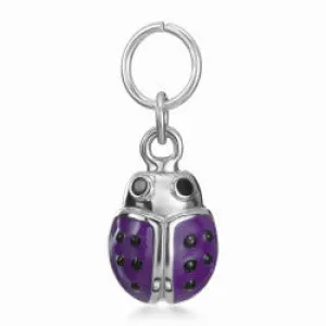 Hand-Painted Enamel Ladybug Sterling Silver Charm I Jan Leslie