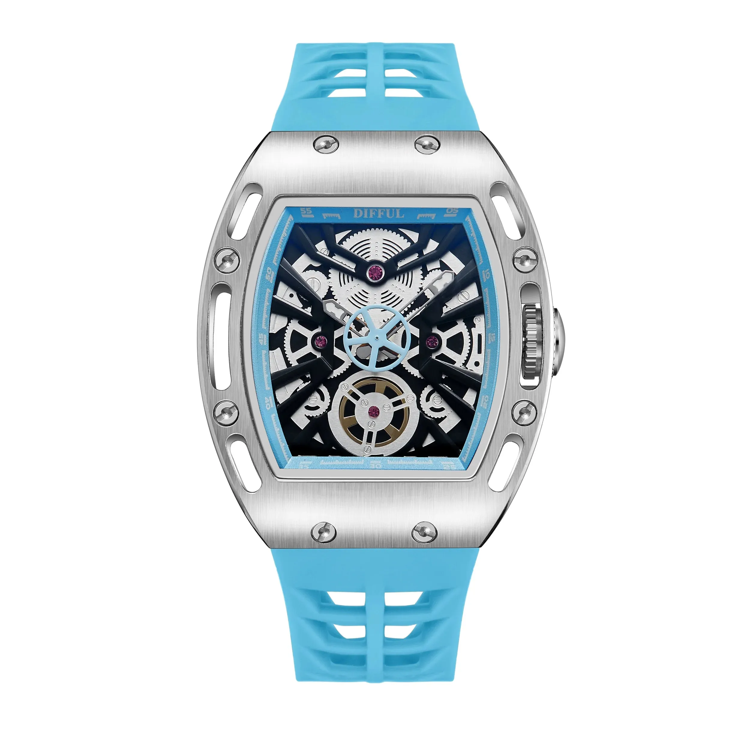 JC - DIFFUL Luxury Skeleton Quartz Watch | Richard Style Waterproof Watch for Men with Bracelet Accessories