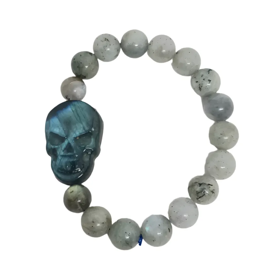 Labradorite Crystal Skull Bracelet