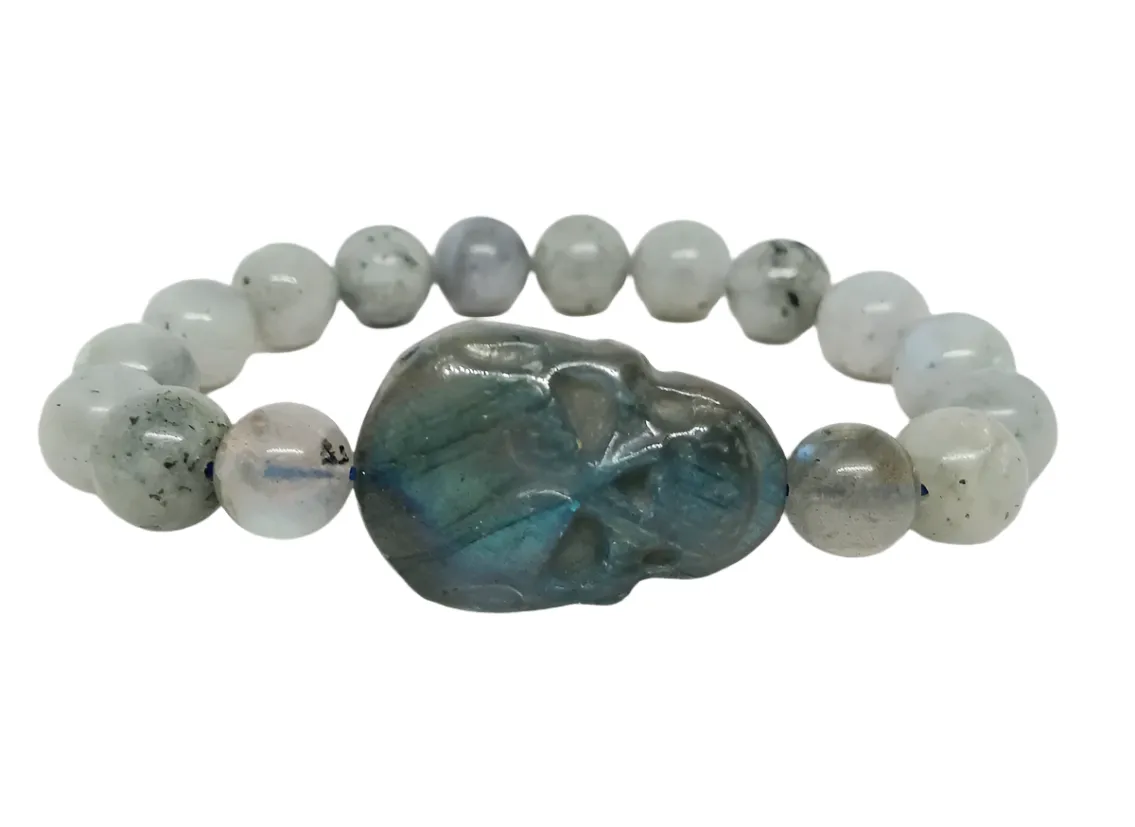 Labradorite Crystal Skull Bracelet