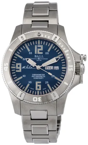 Limited Edition Ball Engineer Spacemaster Captain Poindexter Automatic Blue Dial Steel Mens Watch Day/Date DM2036A-S5CA-BE