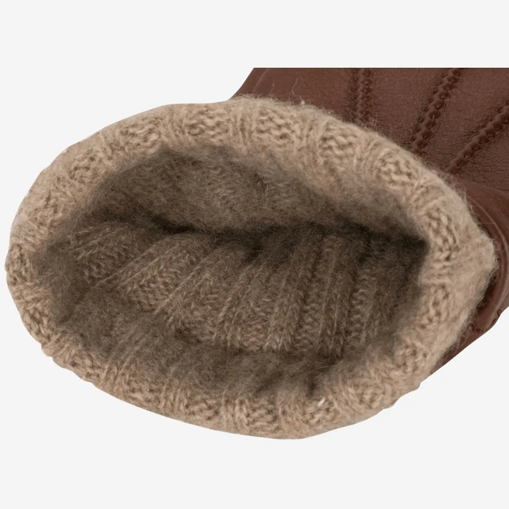 Lorenzo (brown) - Italian gloves made of American deerskin leather with cashmere lining