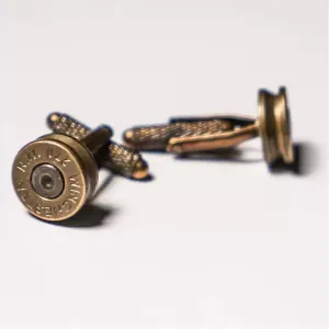 Men's Antique Styling Brass Bullet Cufflinks